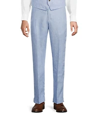 Murano Baird McNutt Linen Zac Classic Fit Flat Front Suit Separates Pants
