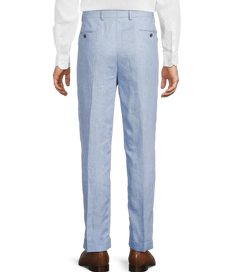Murano Baird McNutt Linen Zac Classic Fit Flat Front Suit Separates Pants
