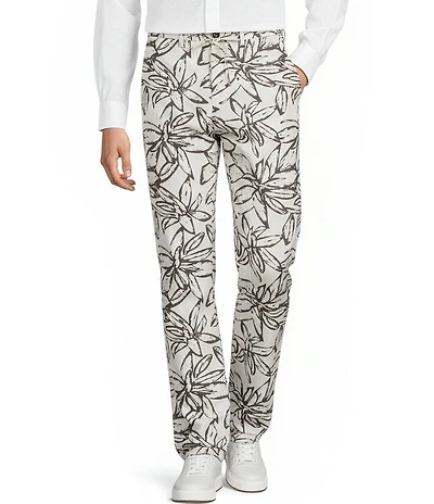 Murano Baird McNutt Zac Classic Fit Printed Linen Pants