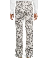 Murano Baird McNutt Zac Classic Fit Printed Linen Pants