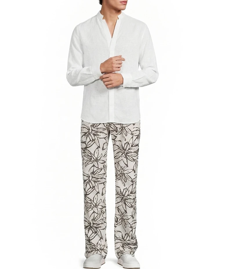 Murano Baird McNutt Zac Classic Fit Printed Linen Pants