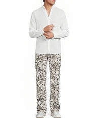 Murano Baird McNutt Zac Classic Fit Printed Linen Pants