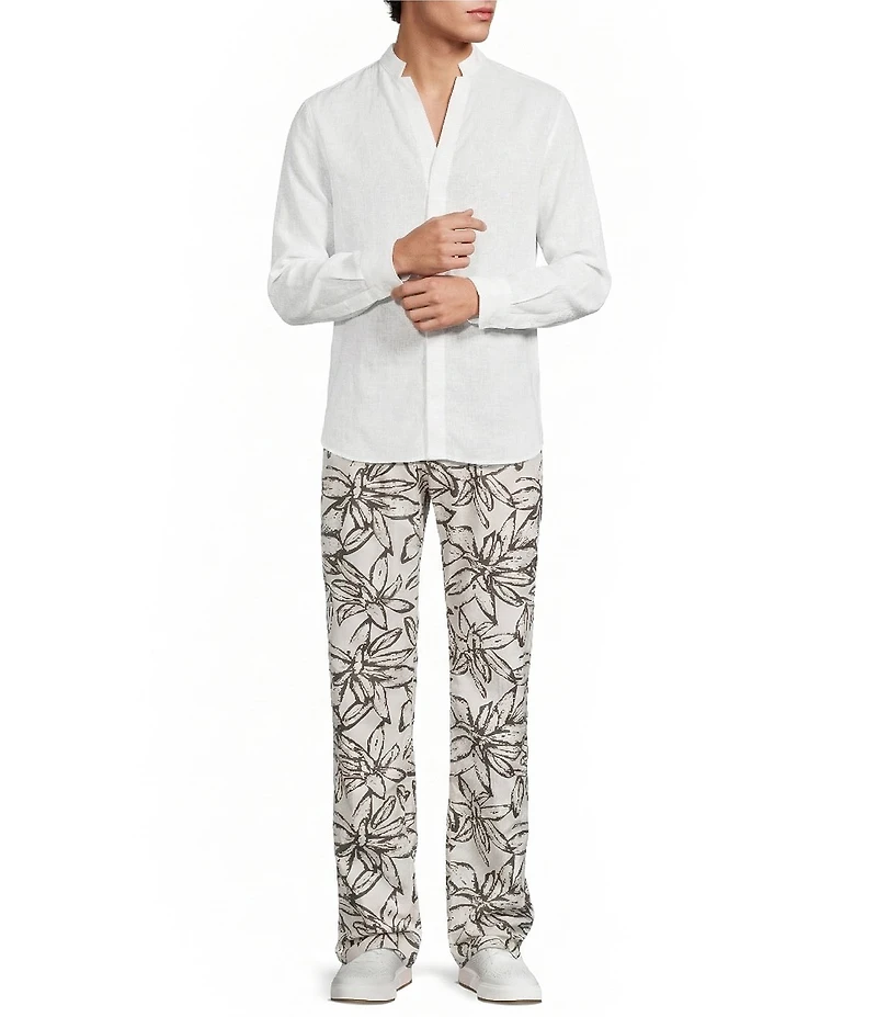 Murano Baird McNutt Zac Classic Fit Printed Linen Pants