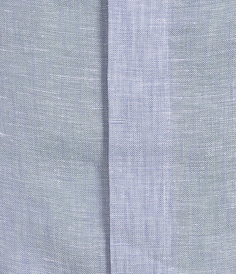 Murano Big & Tall Baird McNutt Linen Classic Fit Mandarin Collar Long Sleeve Woven Shirt