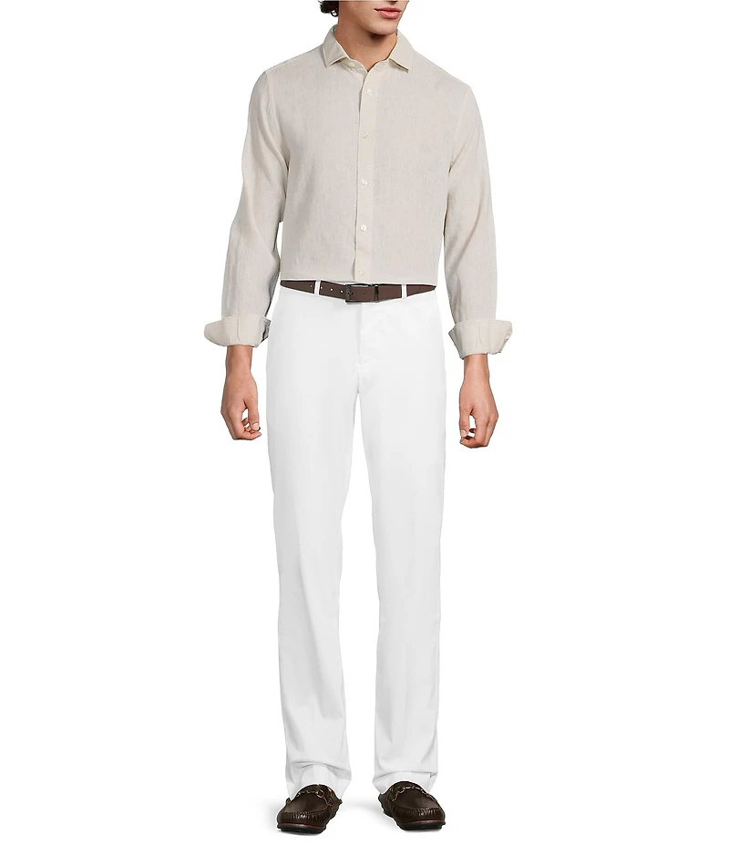 Murano Big & Tall Baird McNutt Linen Classic Fit Solid Long Sleeve Woven Shirt