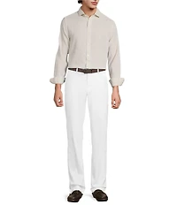 Murano Big & Tall Baird McNutt Linen Classic Fit Solid Long Sleeve Woven Shirt