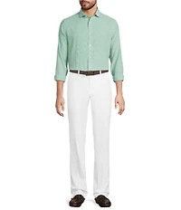Murano Big & Tall Baird McNutt Linen Classic Fit Solid Long Sleeve Woven Shirt