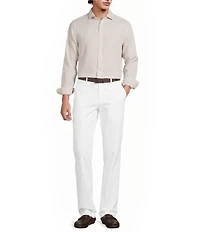 Murano Big & Tall Baird McNutt Linen Classic Fit Solid Long Sleeve Woven Shirt
