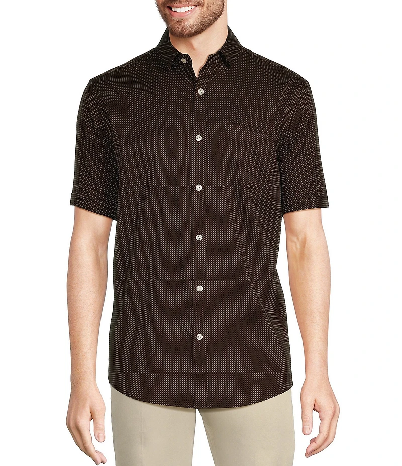 Murano Big & Tall Classic Fit Dobby Dot Short Sleeve Woven Shirt