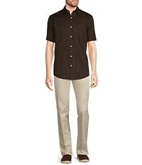 Murano Big & Tall Classic Fit Dobby Dot Short Sleeve Woven Shirt