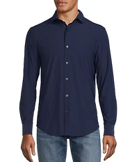 Murano Big & Tall Collezione Canclini Slim-Fit Solid Long-Sleeve Techno Woven Shirt