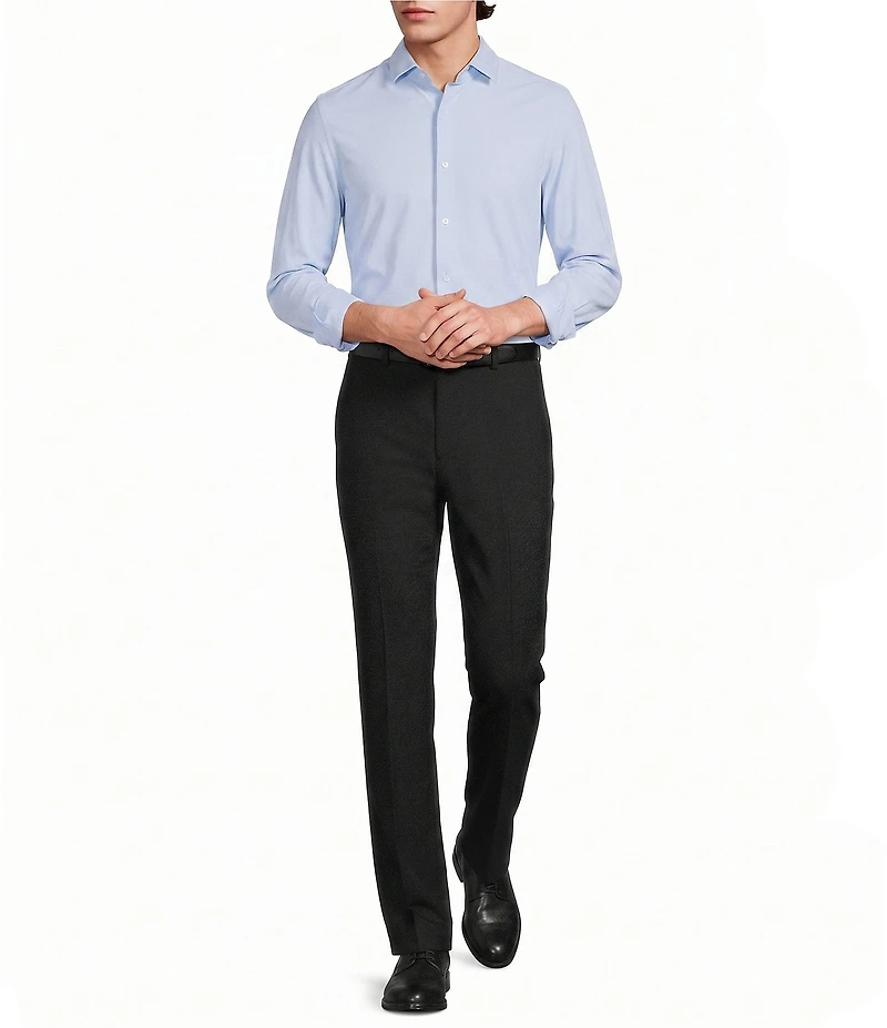 Murano Big & Tall Collezione Canclini Slim-Fit Solid Long-Sleeve Techno Woven Shirt