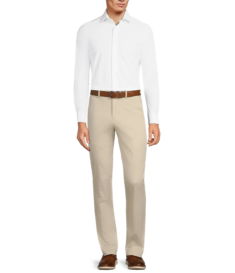 Murano Big & Tall Collezione Canclini Slim-Fit Solid Long-Sleeve Techno Woven Shirt