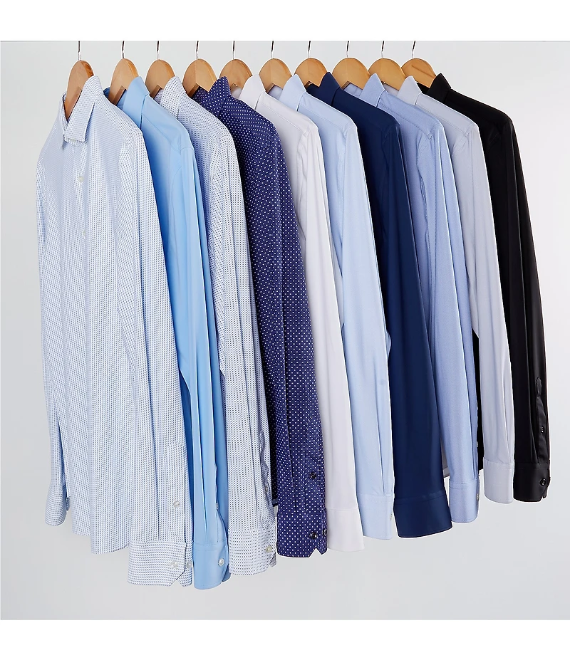 Murano Big & Tall Collezione Canclini Slim-Fit Solid Long-Sleeve Techno Woven Shirt