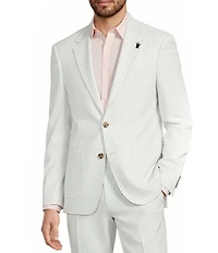 Murano Big & Tall Corsa Di Cavalli Derby Collection Slim Fit Stripe Seersucker Suit Separates Jacket