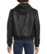 Murano Big & Tall Leather Long Sleeve Bomber Jacket