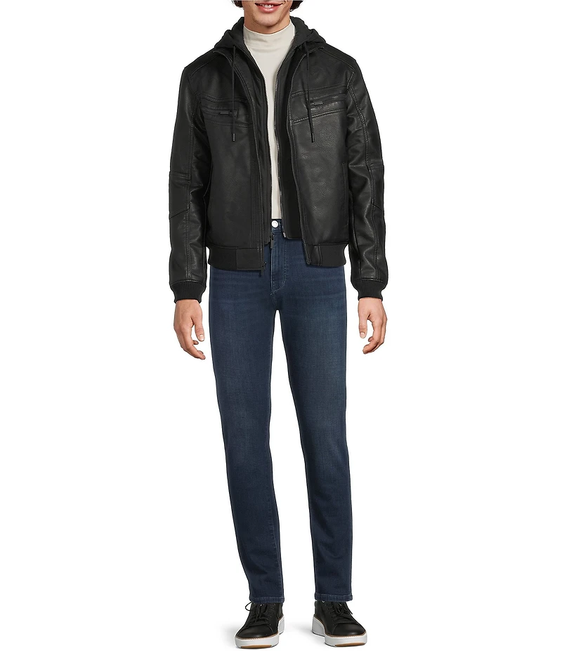 Murano Big & Tall Leather Long Sleeve Bomber Jacket