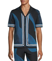 Murano Big & Tall Interdimensional Collection Jacquard Short Sleeve Camp Shirt