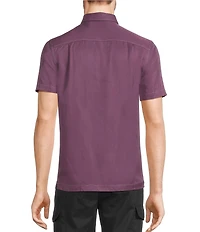 Murano Big & Tall Interdimensional Collection Slim Fit Contrast Stitch Short Sleeve Woven Shirt