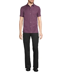 Murano Big & Tall Interdimensional Collection Slim Fit Contrast Stitch Short Sleeve Woven Shirt