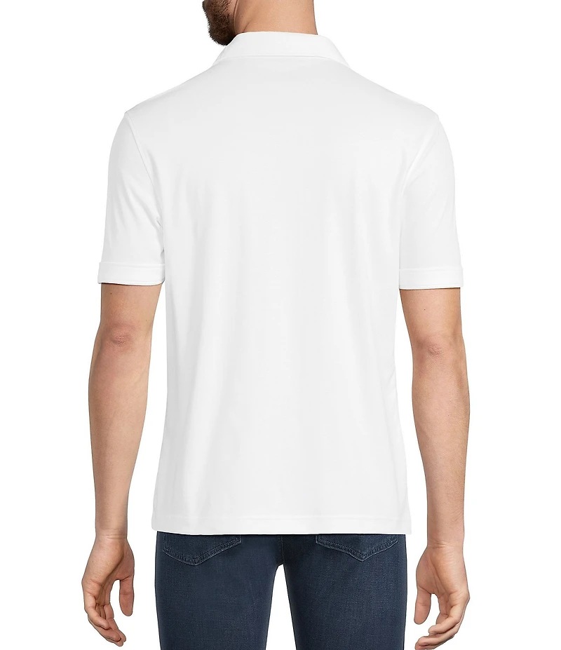 Murano Big & Tall Liquid Luxury Short Sleeve Knit Interlock Solid Button Front Shirt