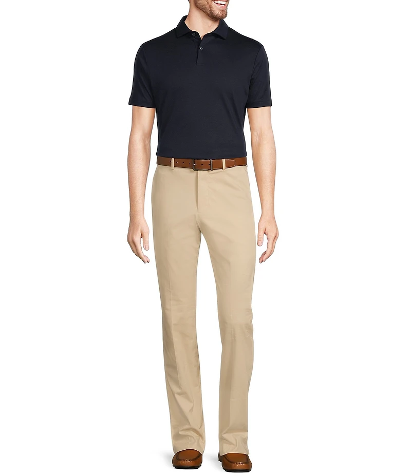 Murano Big & Tall Liquid Luxury Slim Fit Solid Interlock Short Sleeve Polo Shirt