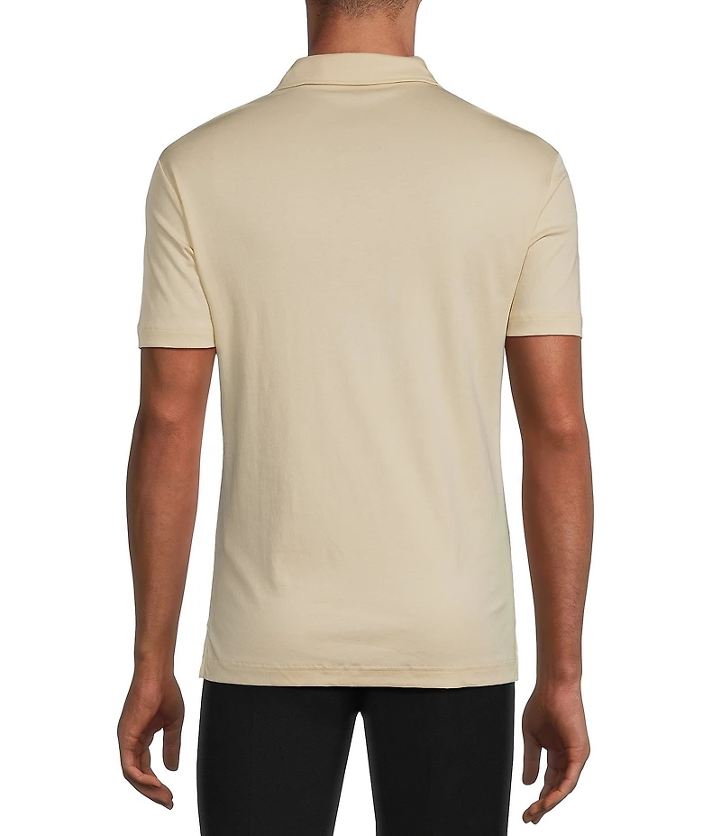 Murano Big & Tall Liquid Luxury Slim Fit Solid Interlock Short Sleeve Polo Shirt