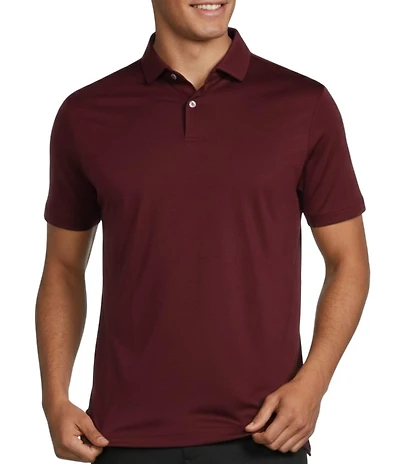 Murano Big & Tall Liquid Luxury Slim Fit Solid Interlock Short Sleeve Polo Shirt