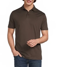Murano Big & Tall Liquid Luxury Slim Fit Solid Interlock Short Sleeve Polo Shirt