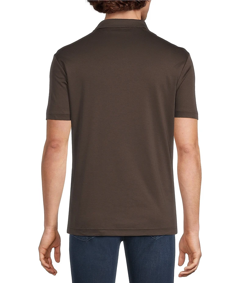 Murano Big & Tall Liquid Luxury Slim Fit Solid Interlock Short Sleeve Polo Shirt