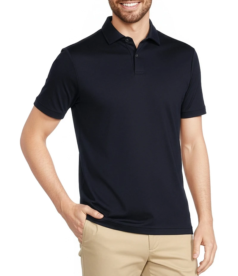 Murano Big & Tall Liquid Luxury Slim Fit Solid Interlock Short Sleeve Polo Shirt