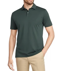 Murano Big & Tall Liquid Luxury Slim Fit Solid Interlock Short Sleeve Polo Shirt