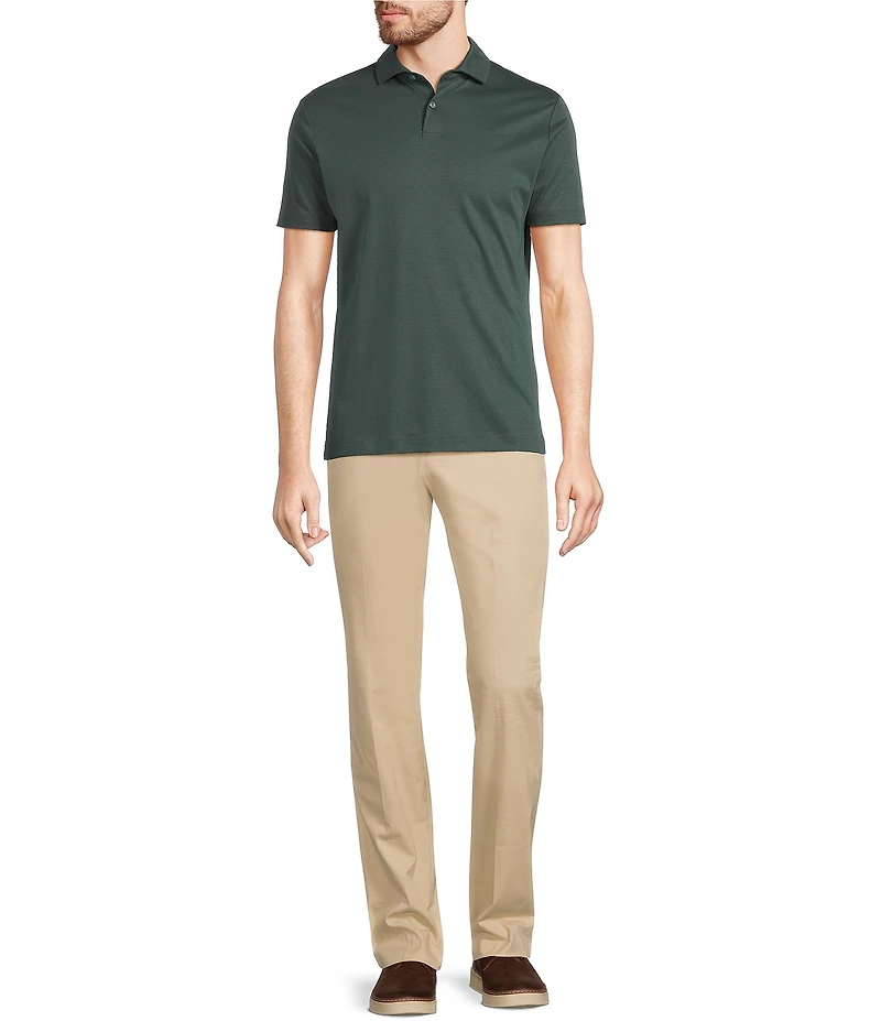 Murano Big & Tall Liquid Luxury Slim Fit Solid Interlock Short Sleeve Polo Shirt