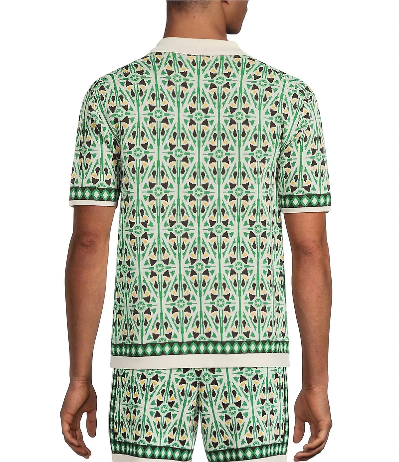 Murano Big & Tall Oaxaca Collection Short Sleeve Jacquard Camp Shirt