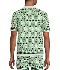 Murano Big & Tall Oaxaca Collection Short Sleeve Jacquard Camp Shirt