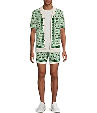 Murano Big & Tall Oaxaca Collection Short Sleeve Jacquard Camp Shirt