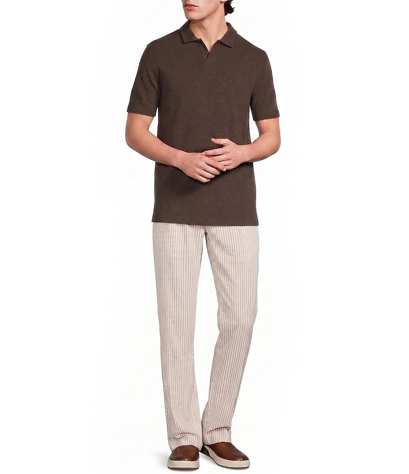 Murano Big & Tall Seville Collection Classic Fit Textured Johnny Collar Shirt