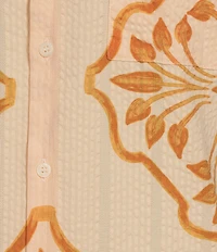 Murano Big & Tall Seville Collection Geometric Print Short Sleeve Seersucker Woven Shirt