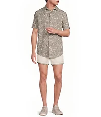 Murano Big & Tall Seville Collection Lines Jacquard Classic Fit Short Sleeve Shirt