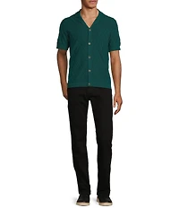 Murano Big & Tall Shape of Water Collection Textured Short Sleeve Camp Sweater