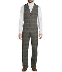 Murano Big & Tall Shawl Plaid Suit Separates Vest