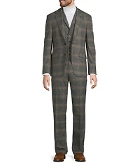 Murano Big & Tall Shawl Plaid Suit Separates Vest