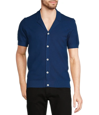 Murano Big & Tall Short Sleeve Sweater Camp Shirt