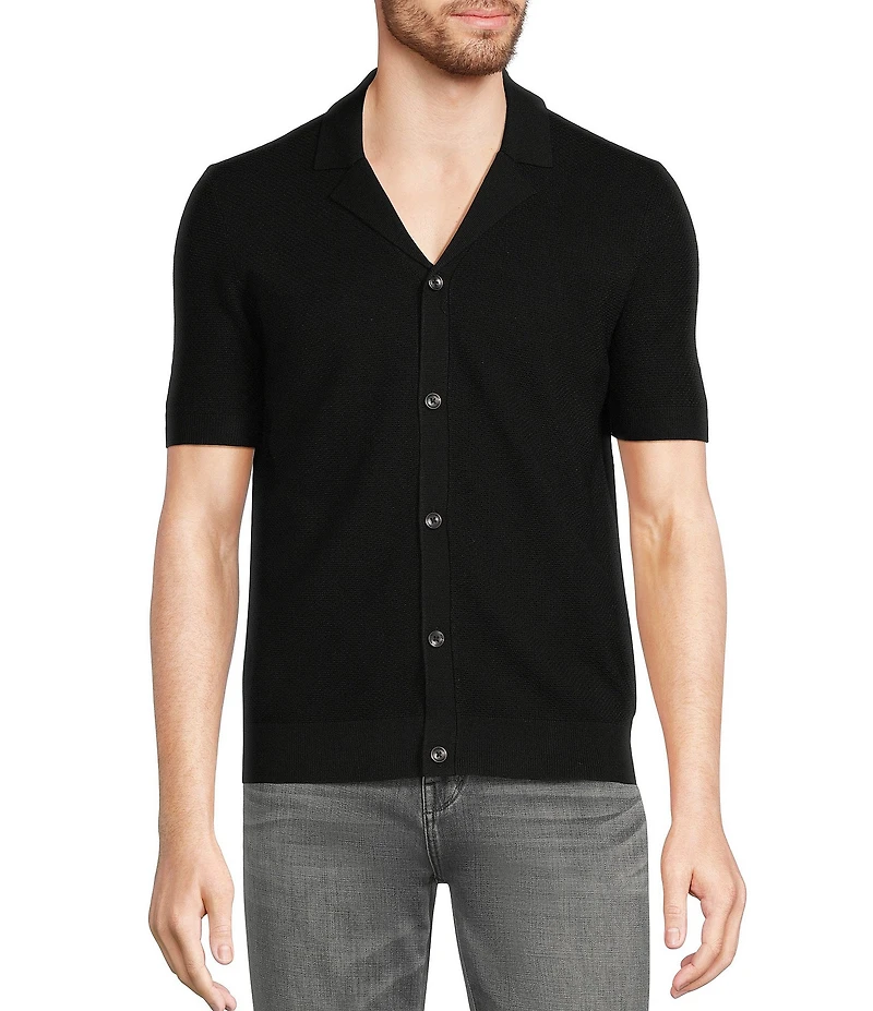 Murano Big & Tall Short Sleeve Sweater Camp Shirt