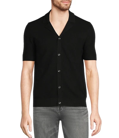 Murano Big & Tall Short Sleeve Sweater Camp Shirt