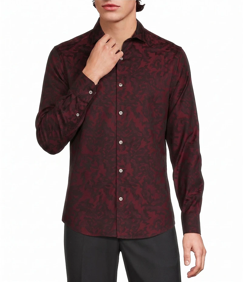 Murano Big & Tall Slim Fit Floral Jacquard Woven Shirt