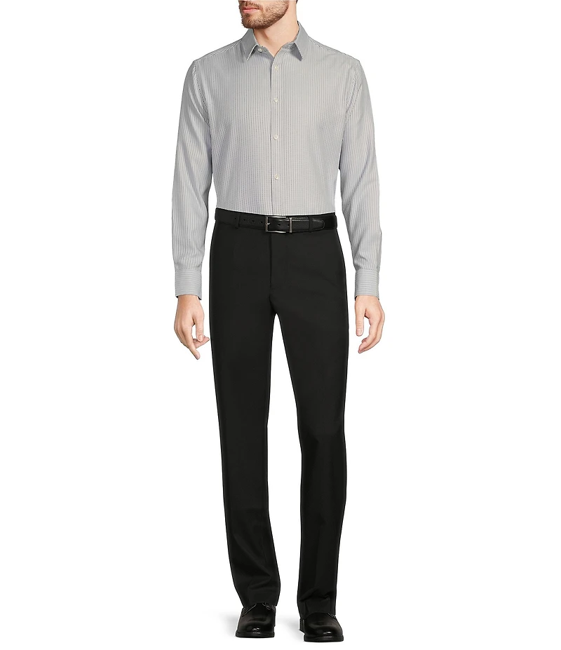 Murano Big & Tall Slim Fit Geometric Dobby Long Sleeve Woven Shirt