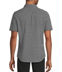 Murano Big & Tall Slim Fit Geometric Pattern Performance Stretch Short Sleeve Woven Shirt
