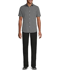 Murano Big & Tall Slim Fit Geometric Pattern Performance Stretch Short Sleeve Woven Shirt