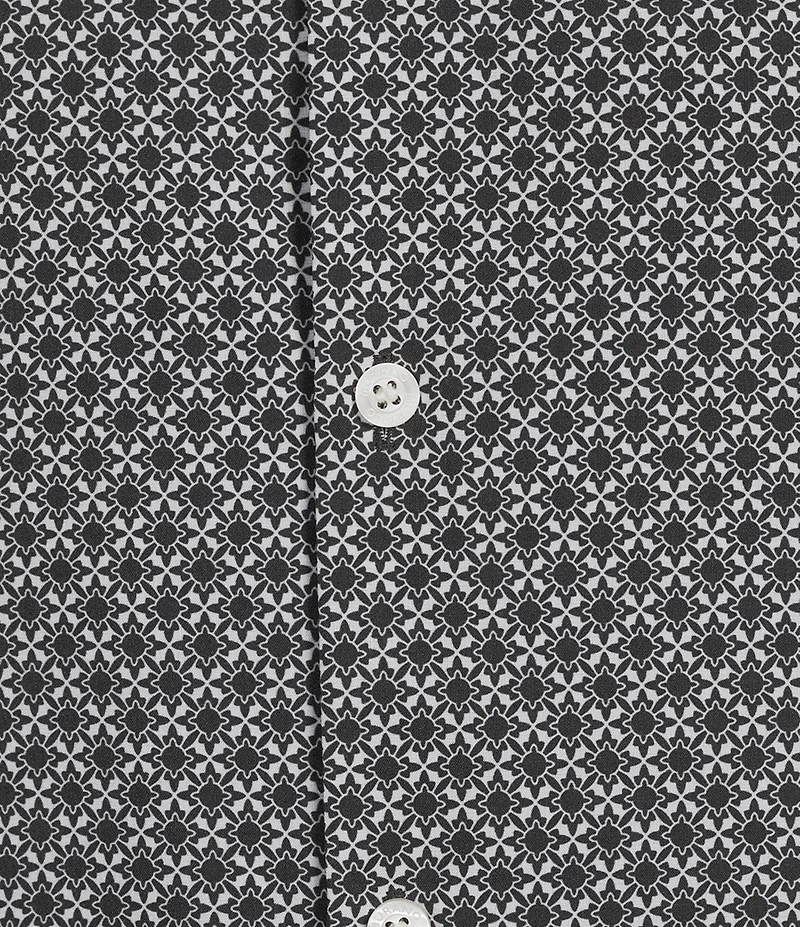 Murano Big & Tall Slim Fit Geometric Pattern Performance Stretch Short Sleeve Woven Shirt